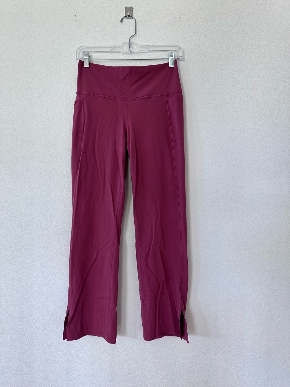 Athleta Transcend Stash Crop Straight Leg Pant Berry Rose